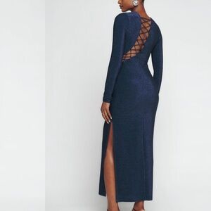 Reformation Kinsey Knit Dress Midnight Sparkle - Size XS